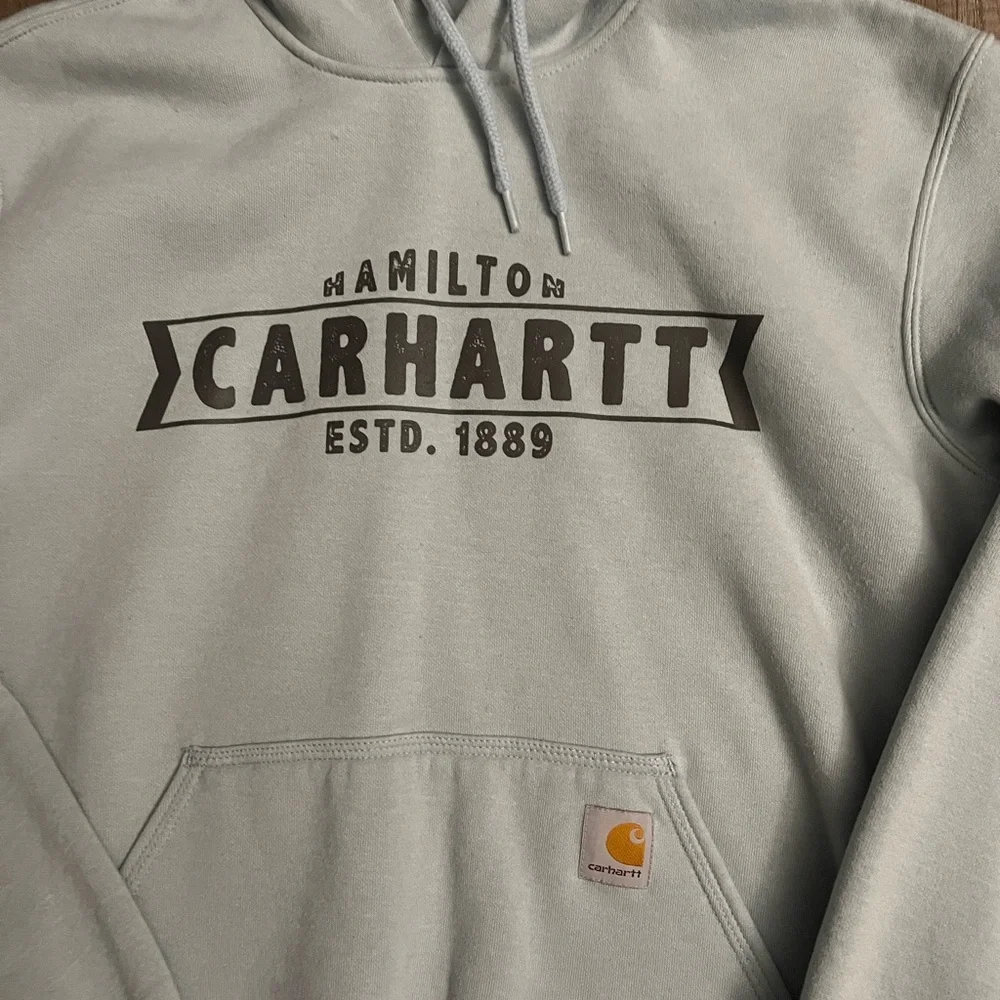 Carhartt Men's Hoodie in Light Blue - Picture 3 of 3